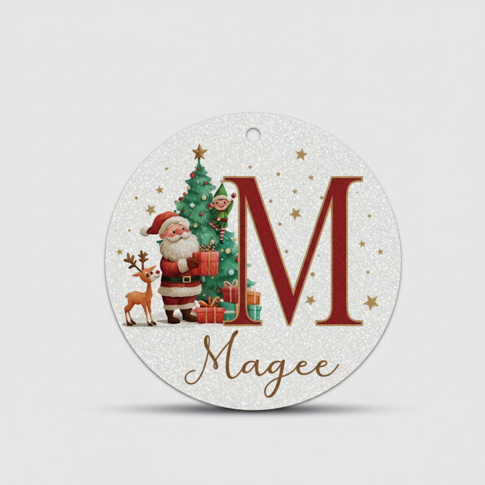 Personalized Christmas Ornaments Custom Name Initial Tree Decor