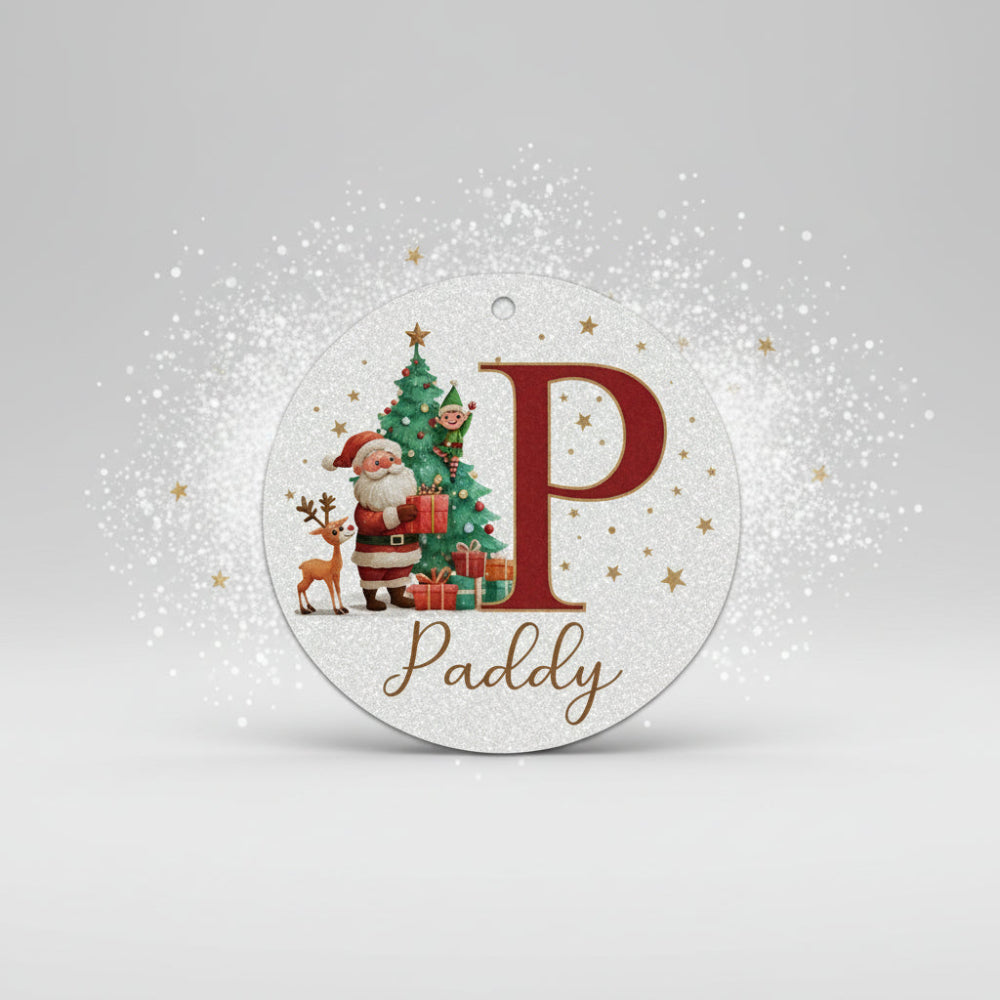 Personalized Christmas Ornaments Custom Name Initial Tree Decor