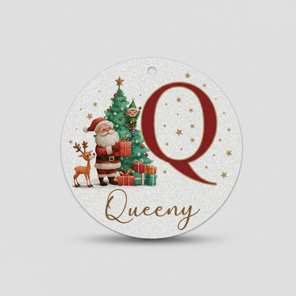 Personalized Christmas Ornaments Custom Name Initial Tree Decor