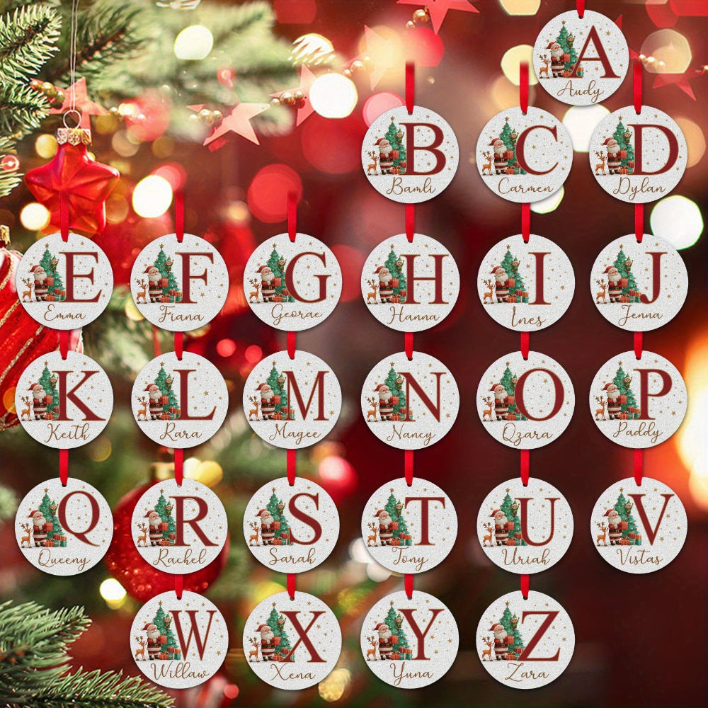 Personalized Christmas Ornaments Custom Name Initial Tree Decor