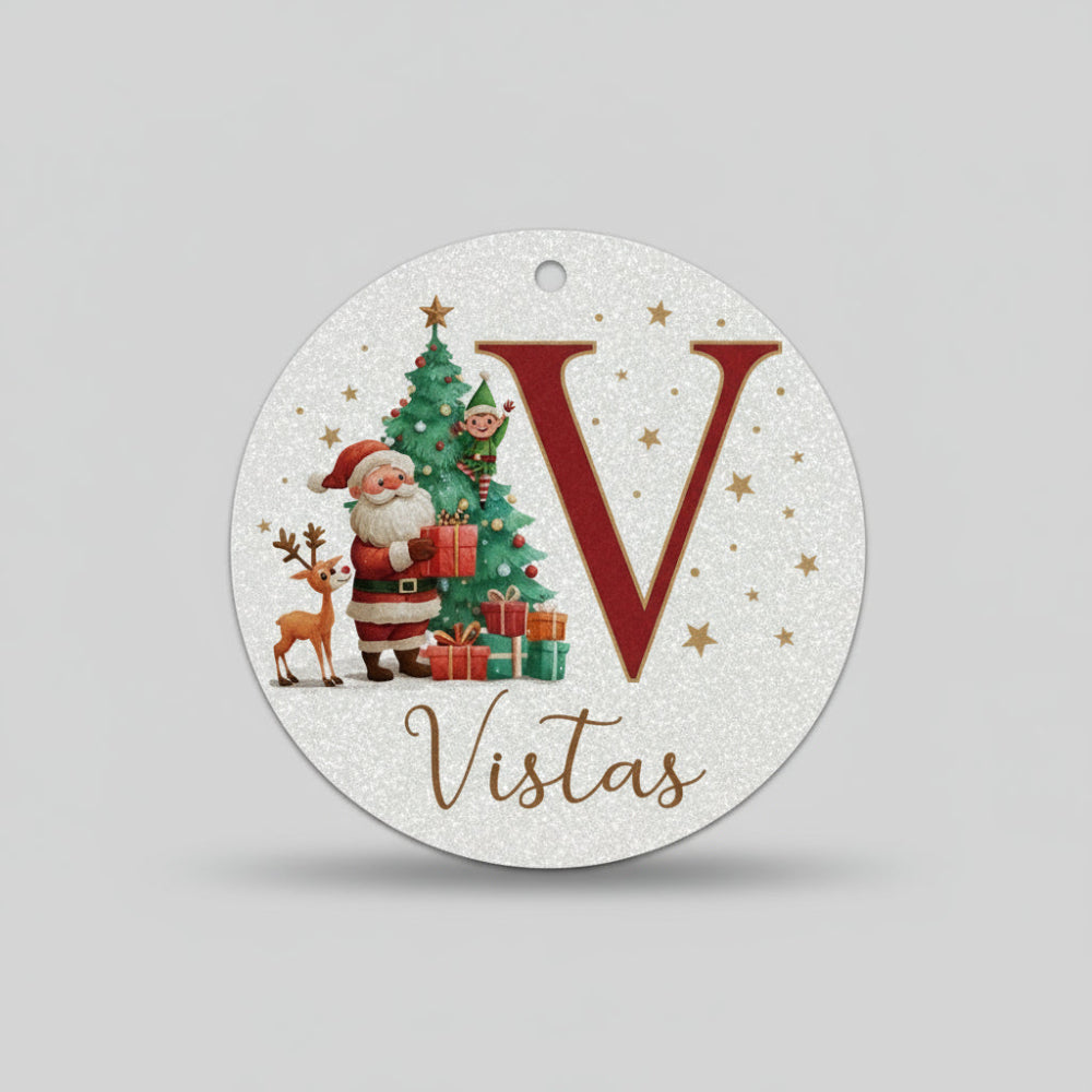 Personalized Christmas Ornaments Custom Name Initial Tree Decor