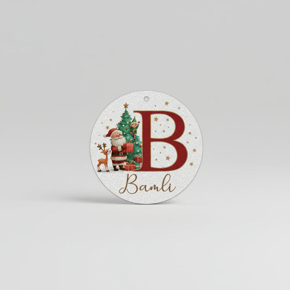 Personalized Christmas Ornaments Custom Name Initial Tree Decor