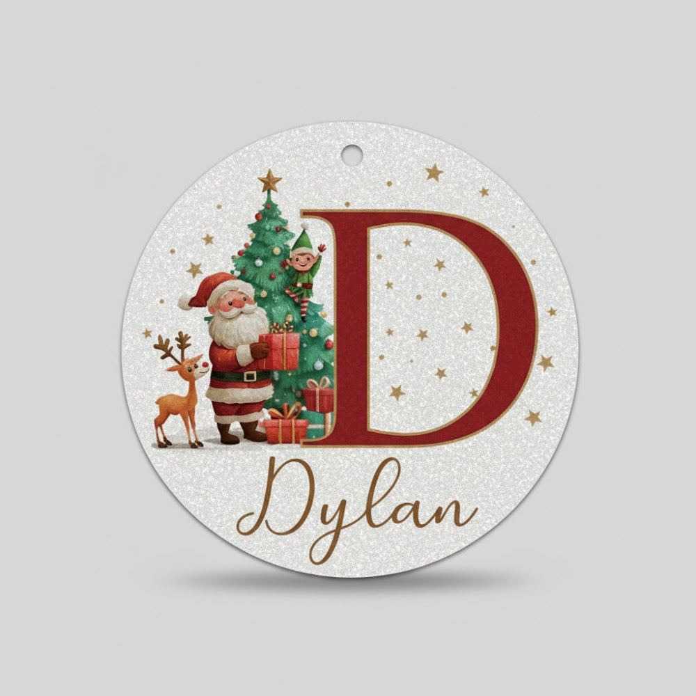 Personalized Christmas Ornaments Custom Name Initial Tree Decor