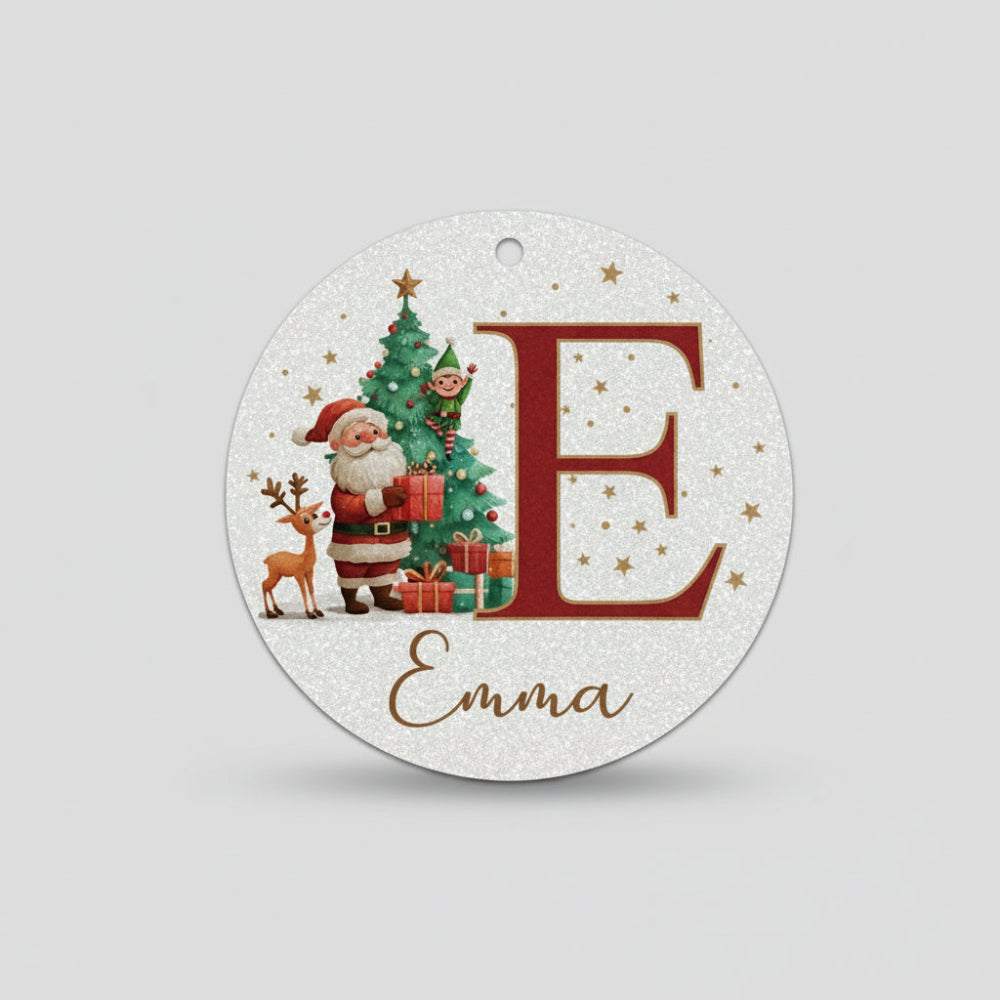 Personalized Christmas Ornaments Custom Name Initial Tree Decor