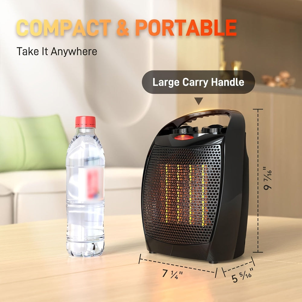 Portable Electric Space Heater Adjustable Thermostat Indoor Use