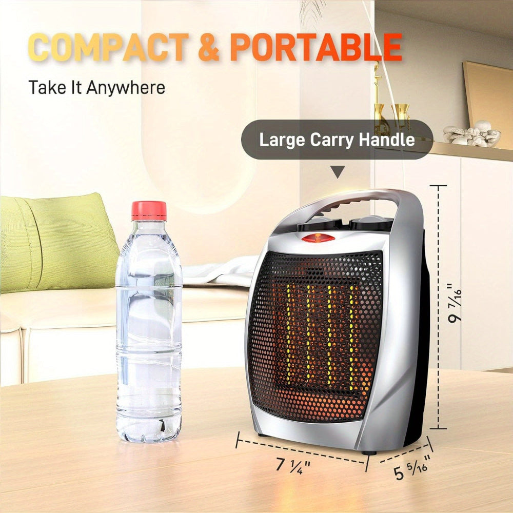 Portable Electric Space Heater Adjustable Thermostat Indoor Use