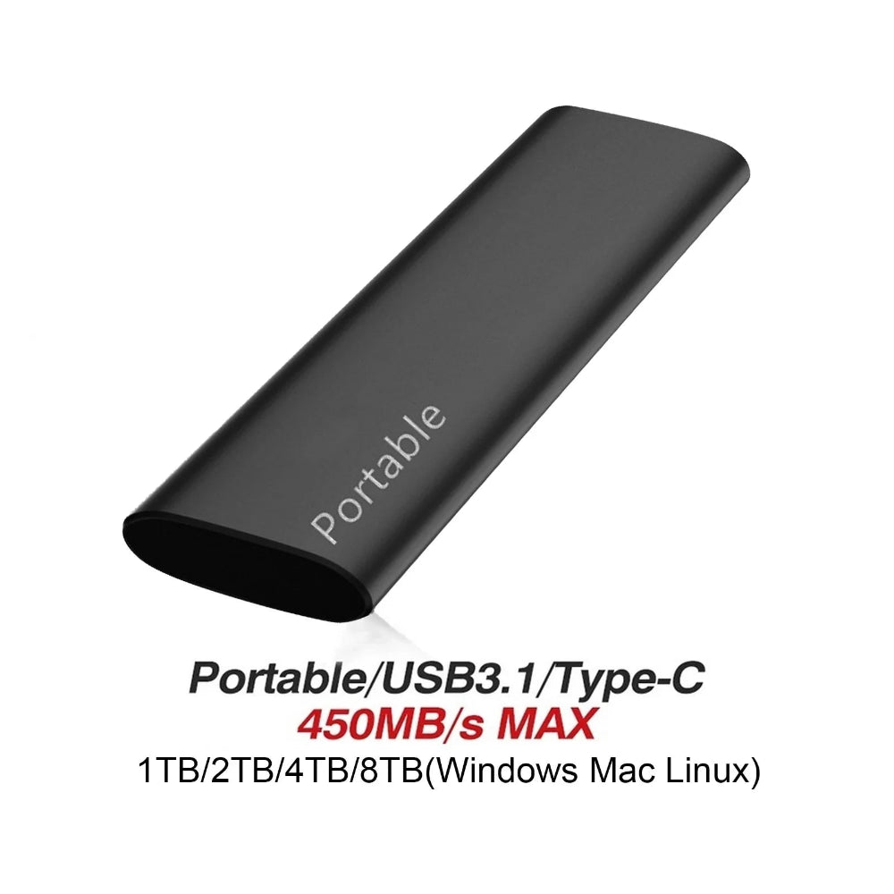 Portable External SSD High Speed Aluminum Storage Drive