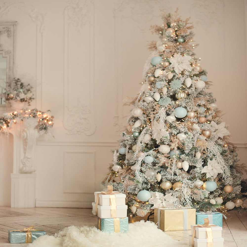 Prelit Christmas Tree Dual Color LED Snow Flocked Lights