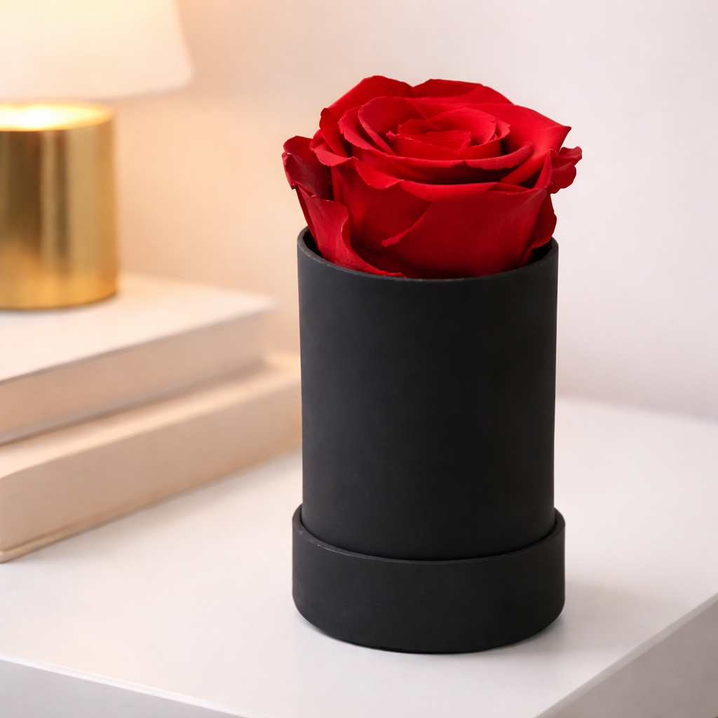 Preserved Rose Gift Suede Display Tube Home Decor