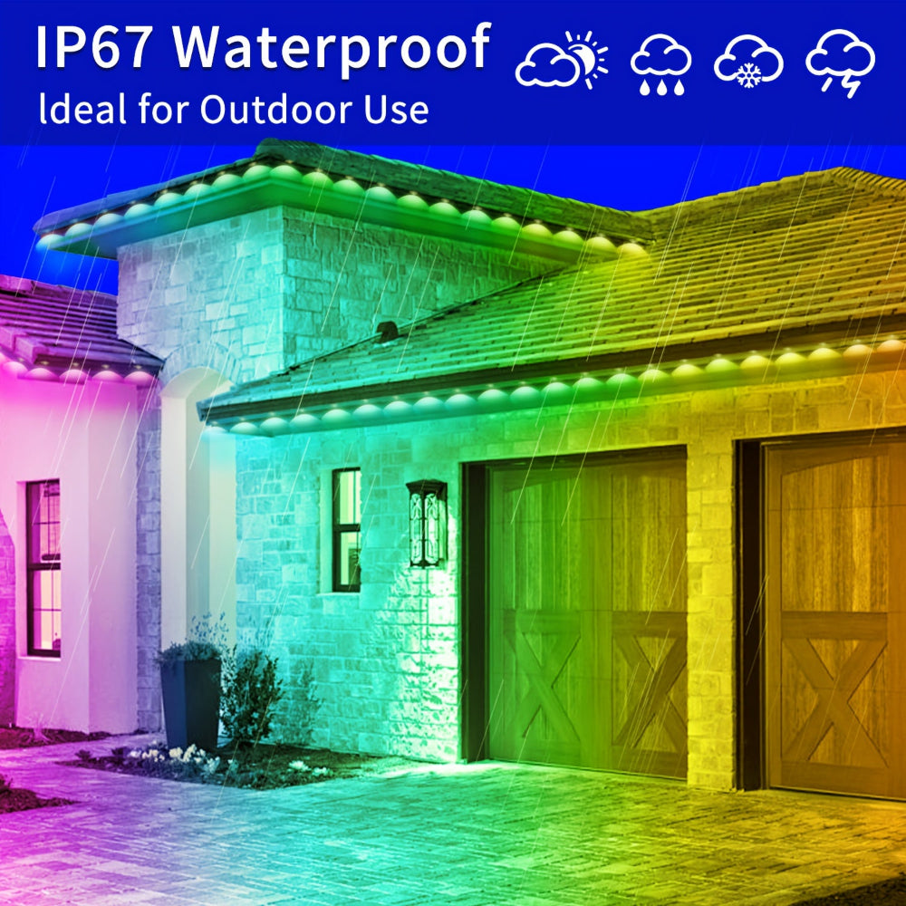RGB Eaves Lights Outdoor Waterproof App Control LED Strip
