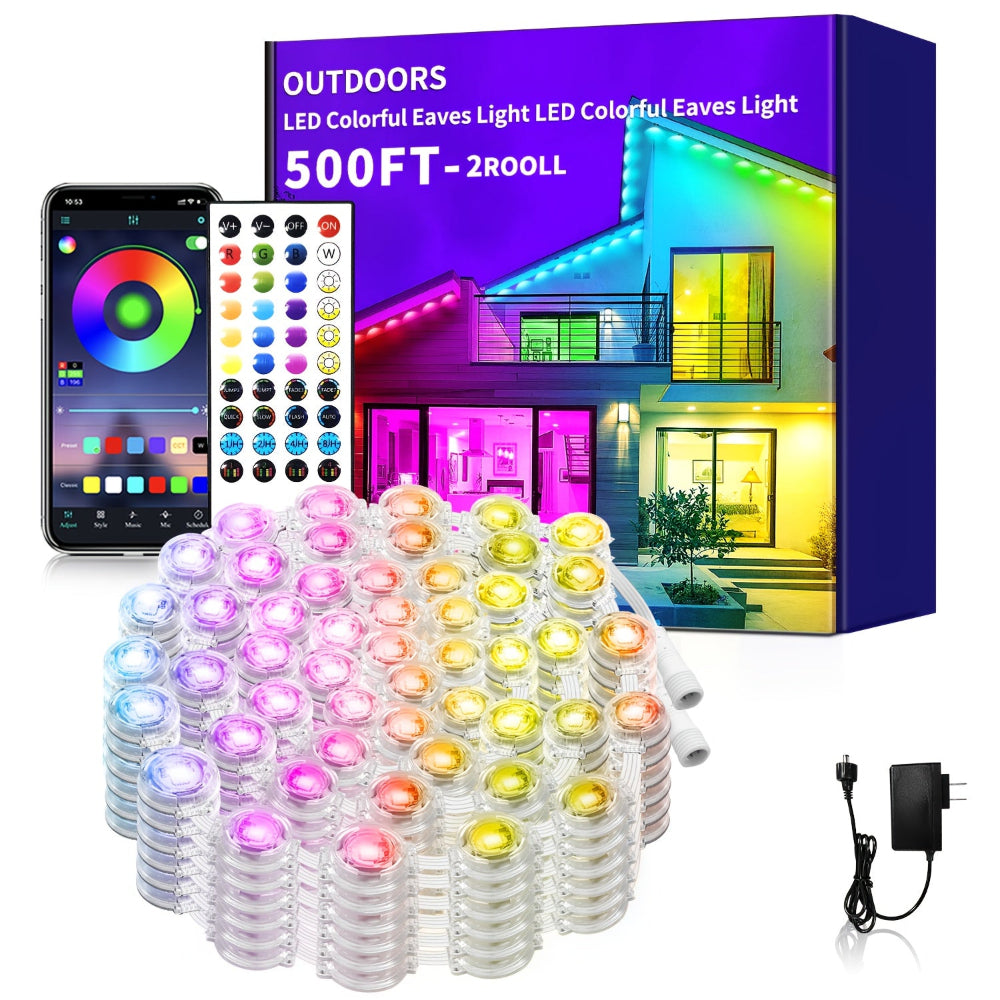 RGB Eaves Lights Outdoor Waterproof App Control LED Strip