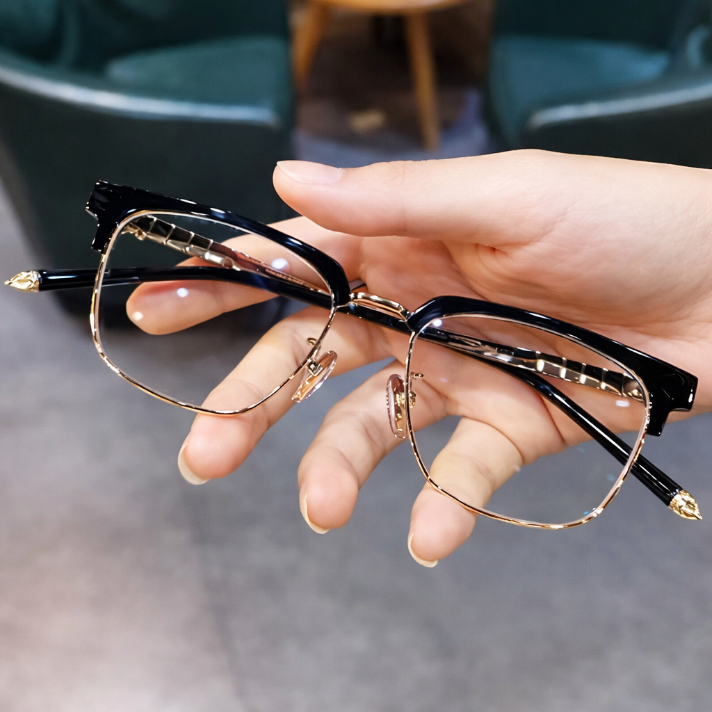 Reading Glasses Progressive Blue Light Titanium Frame