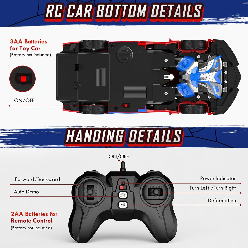 Remote Control Car Transforming Robot Kids Toy Rechargeable