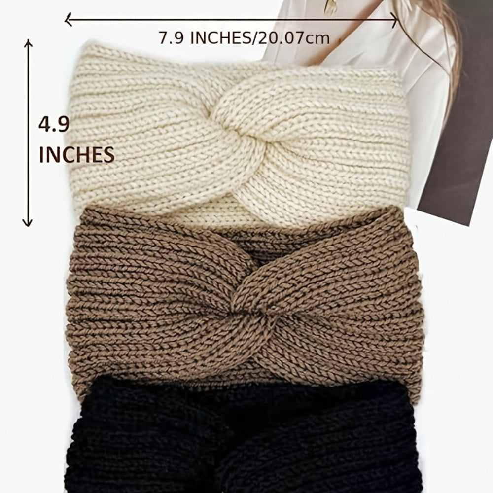 Ribbed Knit Headband Set Women Winter Ear Warmer Cold Weather