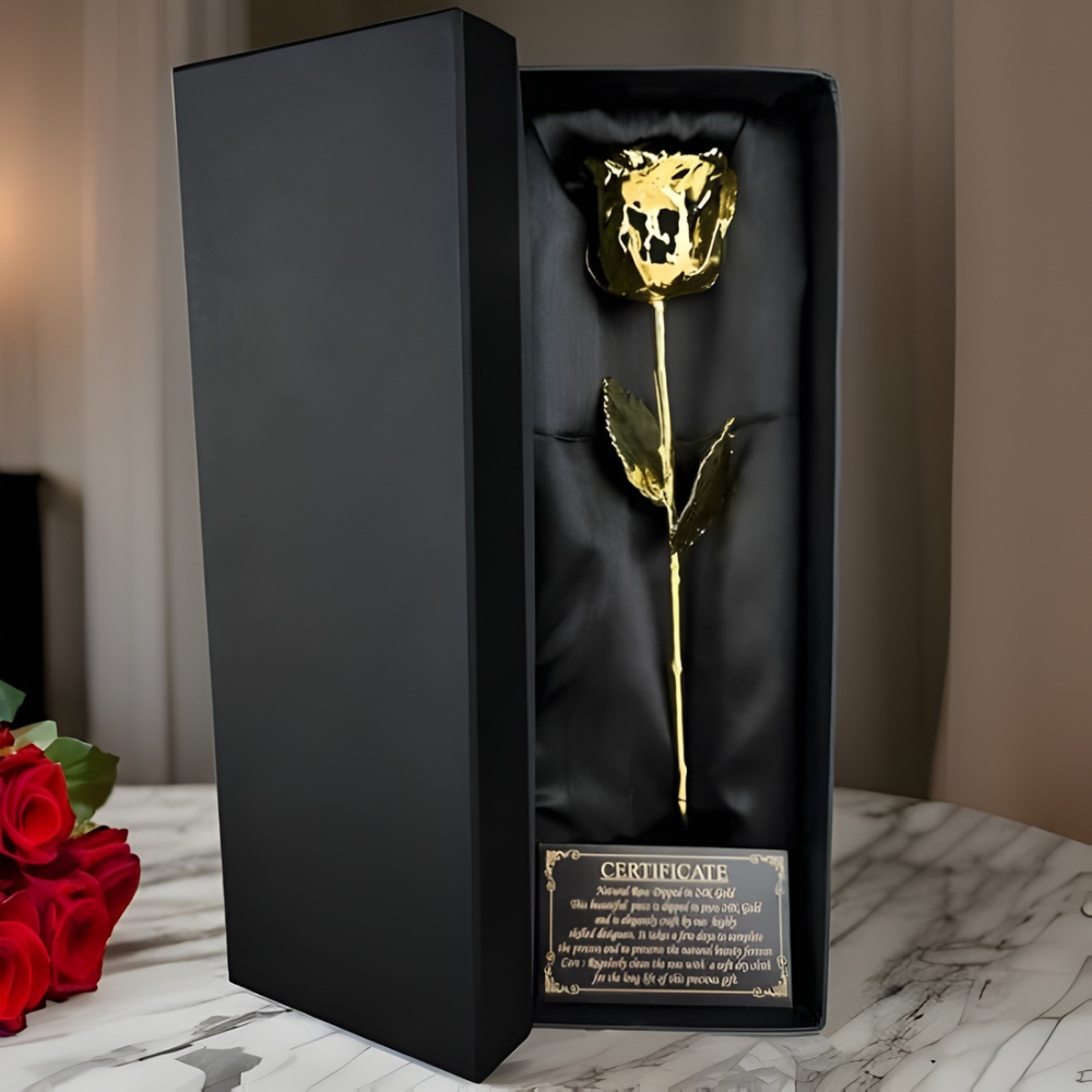 Rose Gift Decorative Gold Flower Display Box Romantic Decor