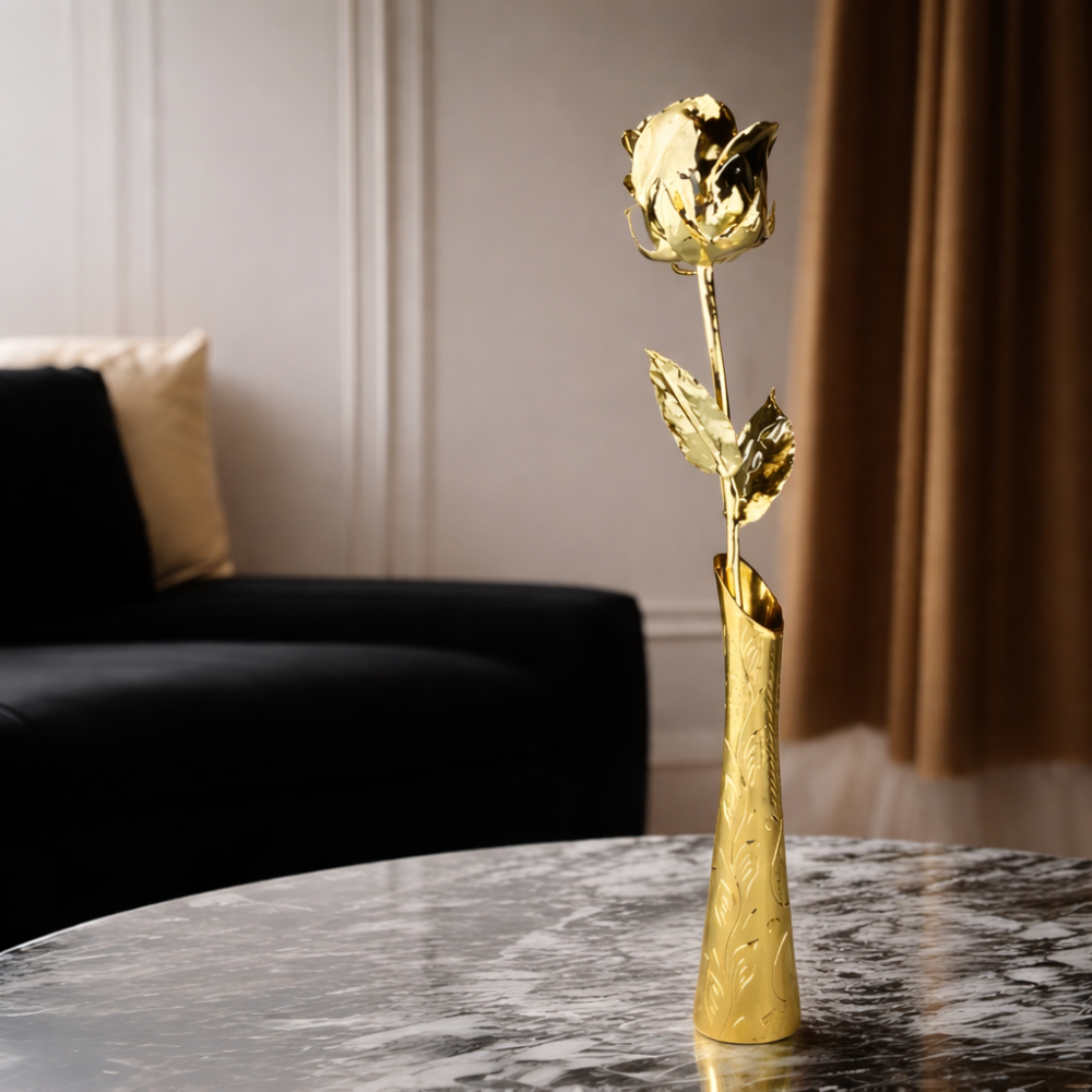 Rose Gift Decorative Gold Flower Display Box Romantic Decor