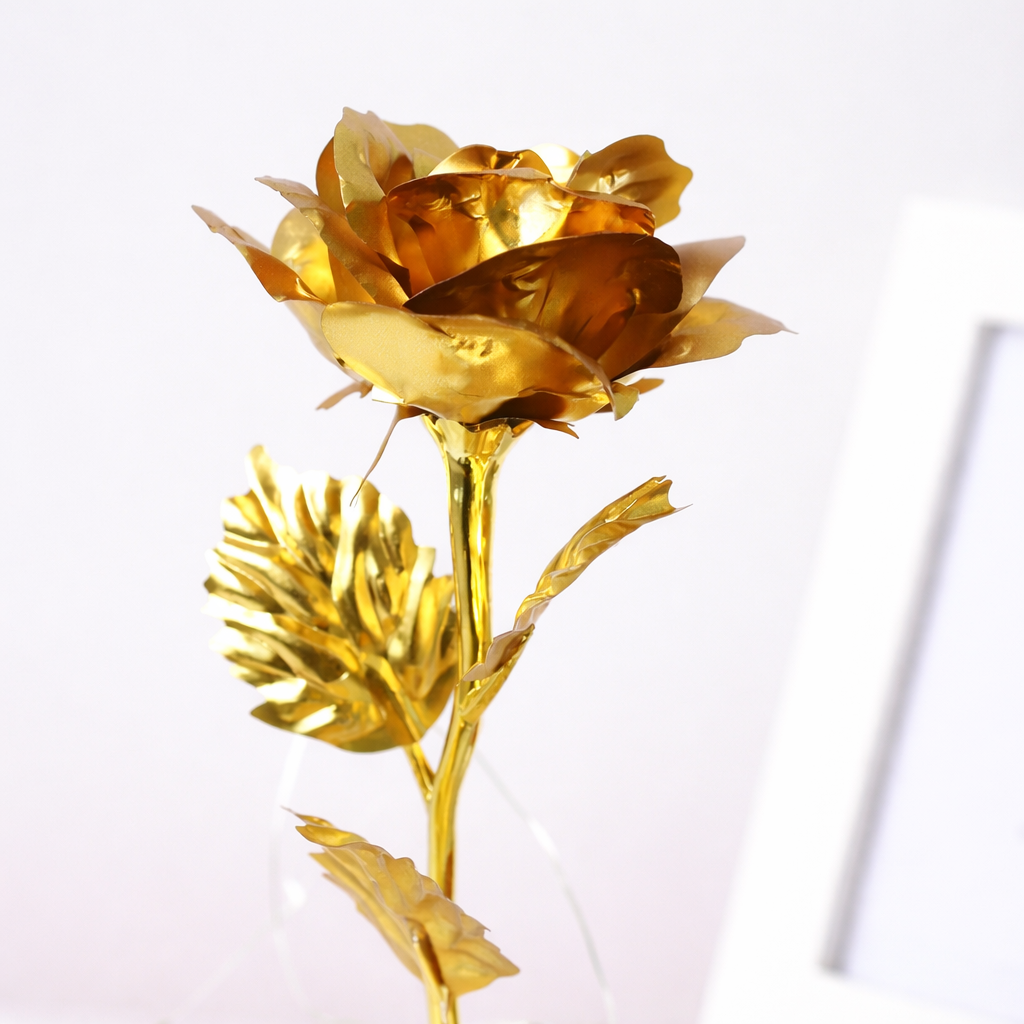 Rose Lamp Glass Dome Eternal Rose LED Table Light