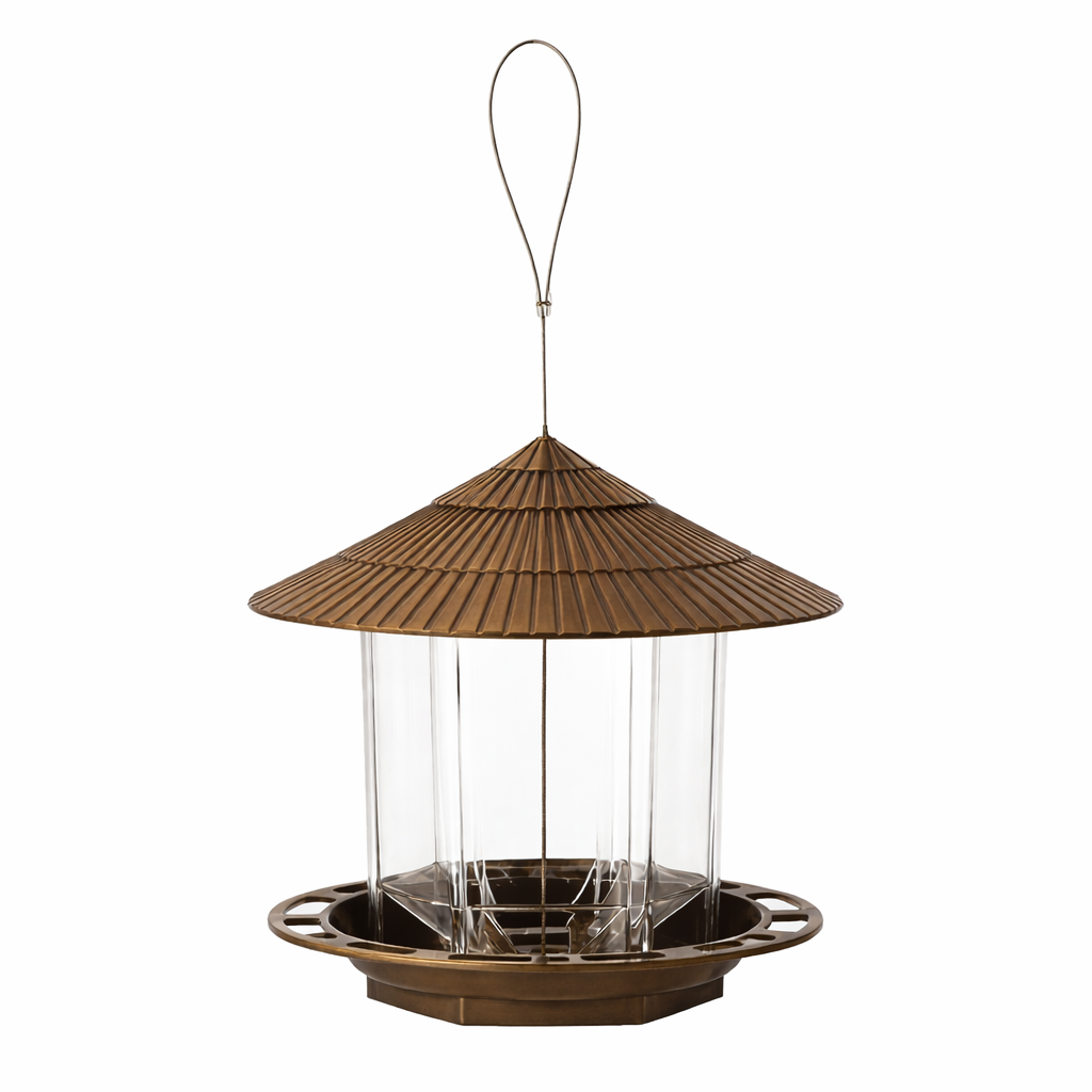Bird Feeder Hanging Copper Roof Outdoor