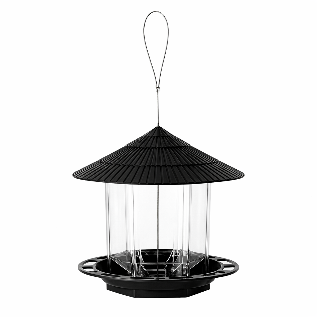 Bird Feeder Hanging Copper Roof Outdoor