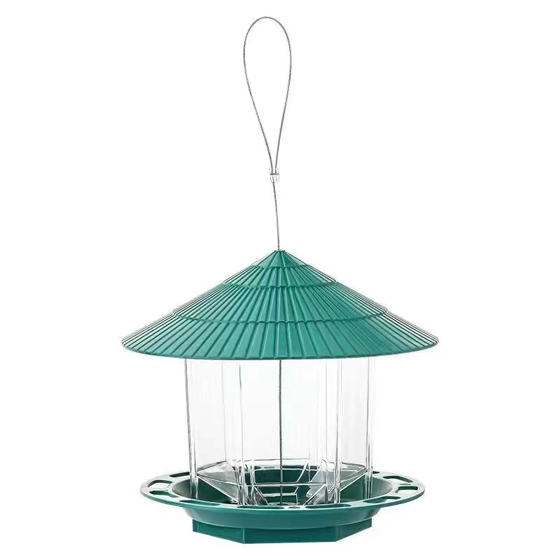 Bird Feeder Hanging Copper Roof Outdoor