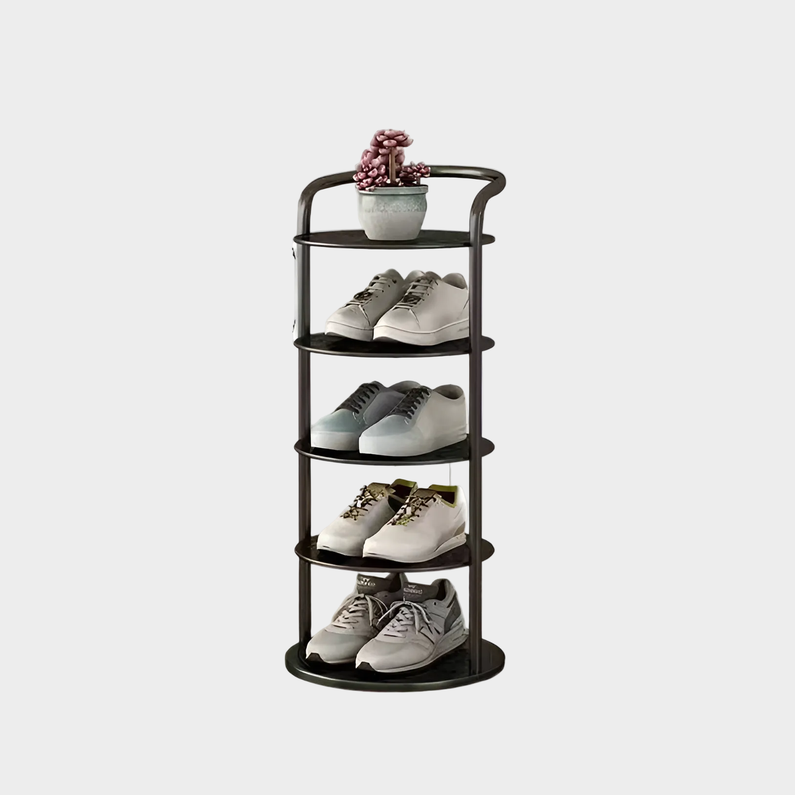 Round Steel Shoe Storage Modern Entryway