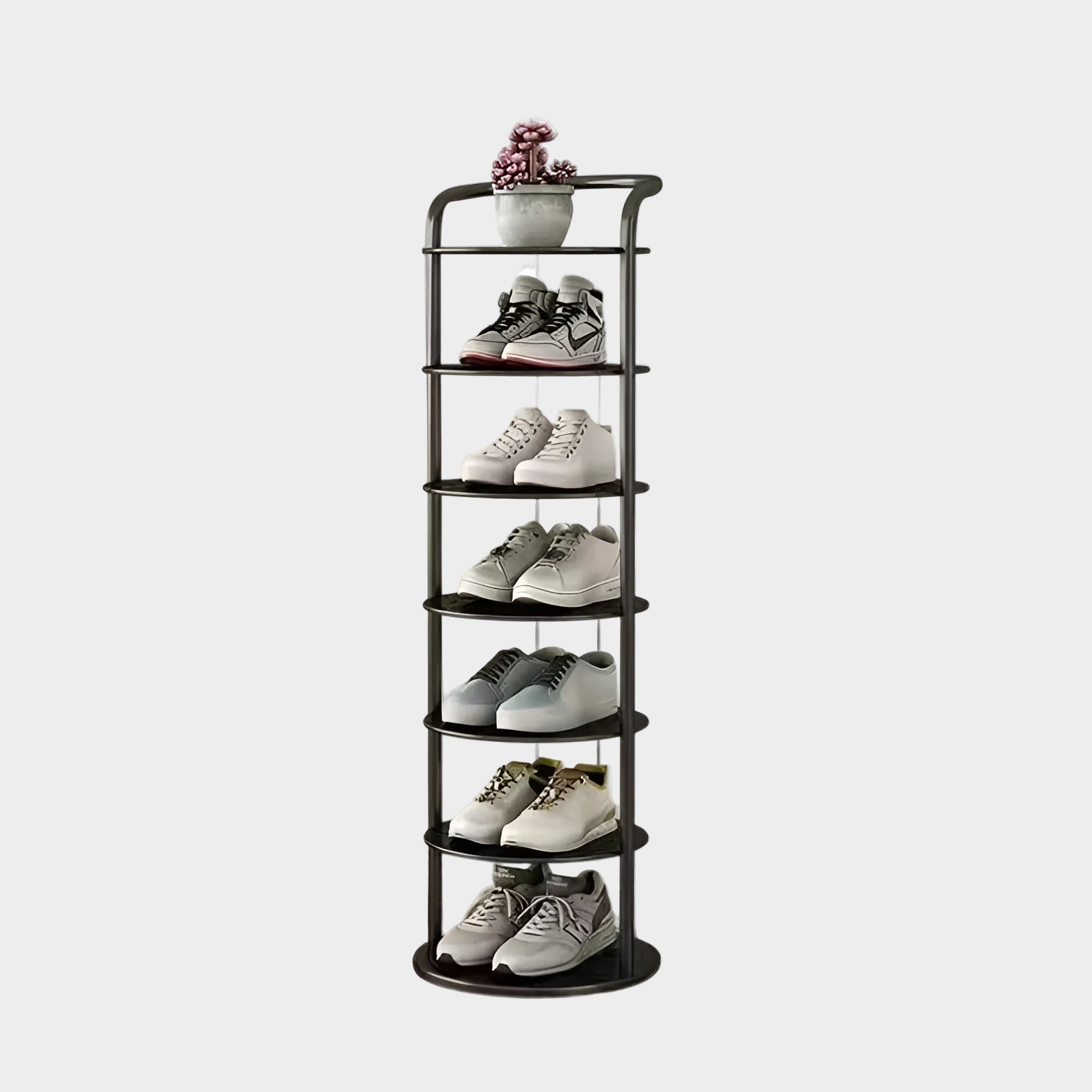 Round Steel Shoe Storage Modern Entryway