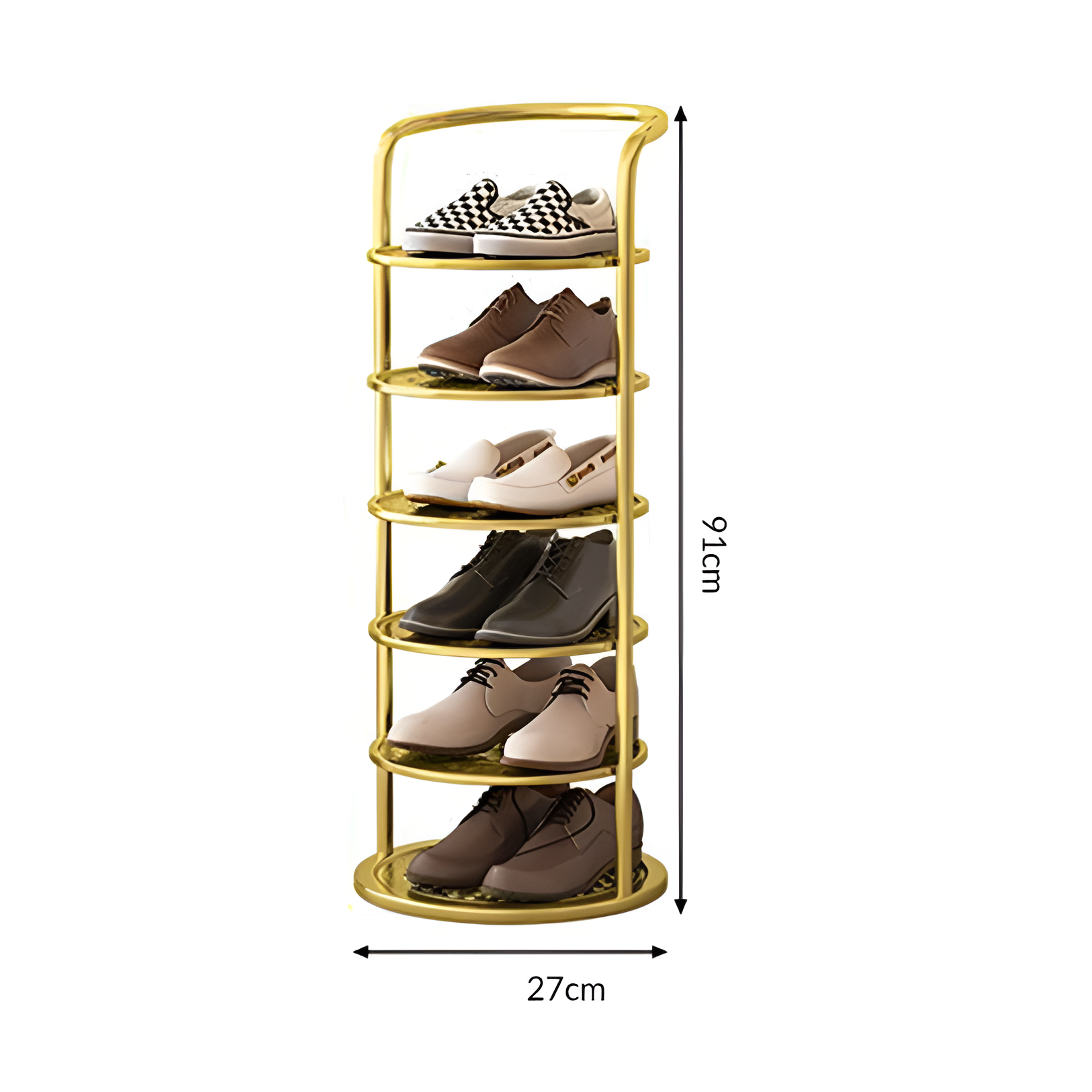 Round Steel Shoe Storage Modern Entryway
