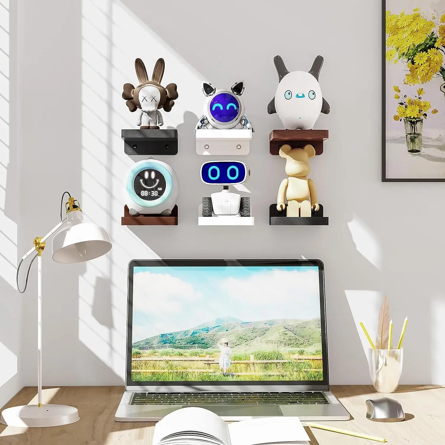 Wood Floating Wall Shelf Set of 4