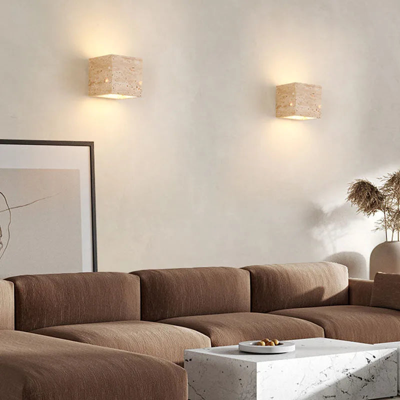 Travertine Stone LED Wall Light Modern