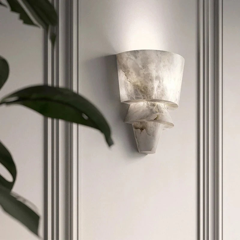 LuxeStone - Elegant Marble Wall Lamp Crafted from Natural Stone for a Modern Aesthetic