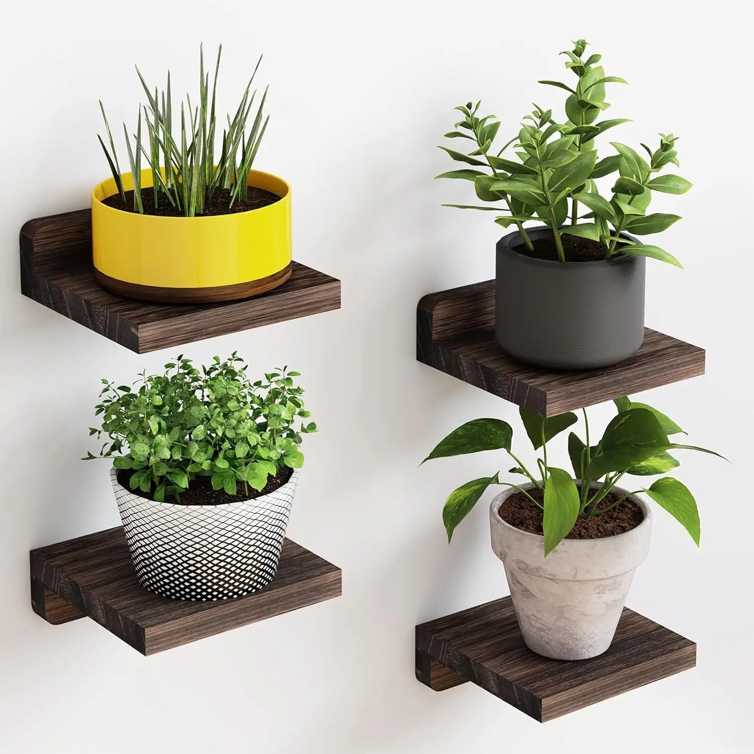 Wood Floating Wall Shelf Set of 4