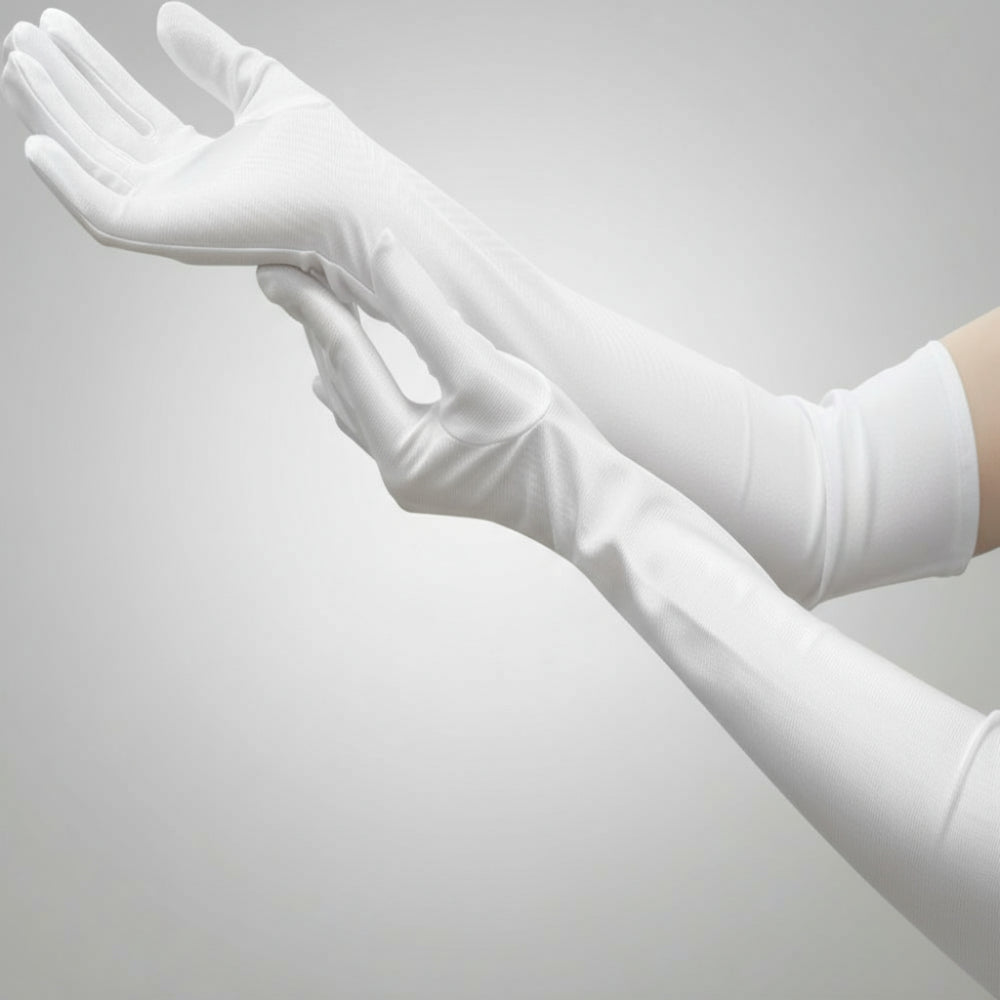 Satin Opera Gloves Women Long Elbow Length Costume