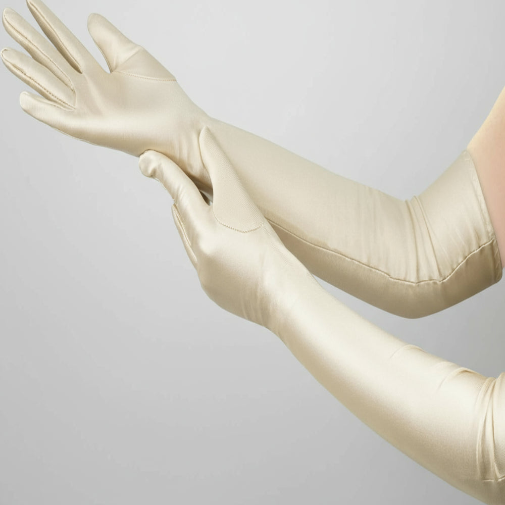Satin Opera Gloves Women Long Elbow Length Costume