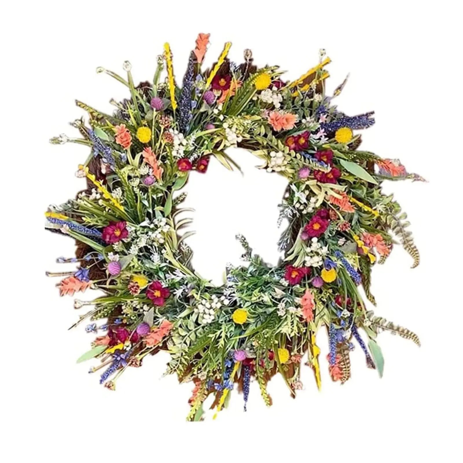 Vibrant Bloom Door Wreath | Handmade Floral Decor
