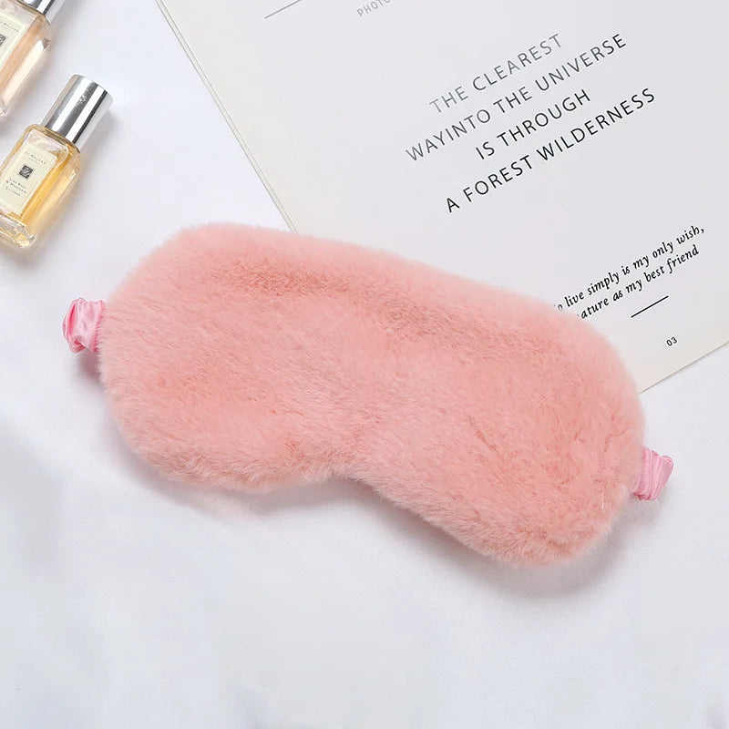 Plush Sleep Mask with Adjustable Strap