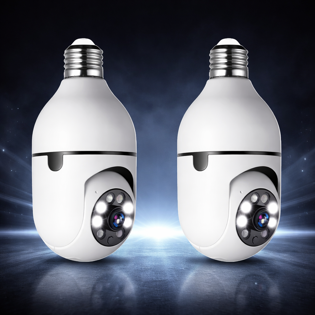 Security Camera Light Bulb Socket Mounted 360 Degree Indoor