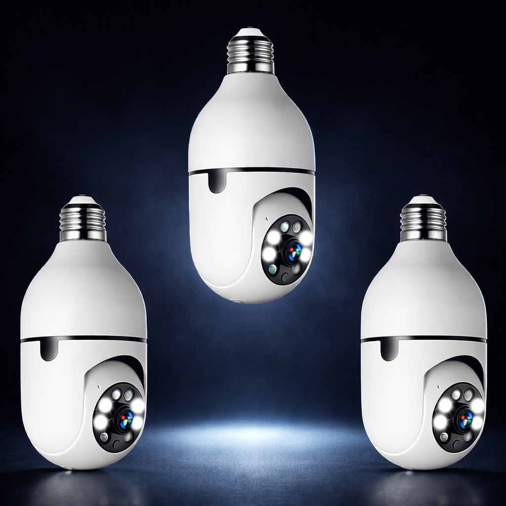 Security Camera Light Bulb Socket Mounted 360 Degree Indoor