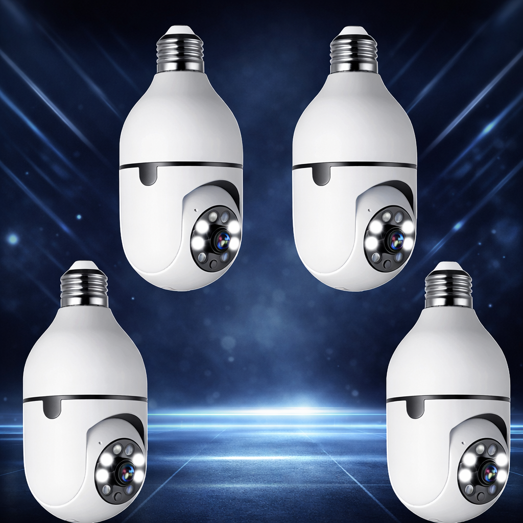 Security Camera Light Bulb Socket Mounted 360 Degree Indoor