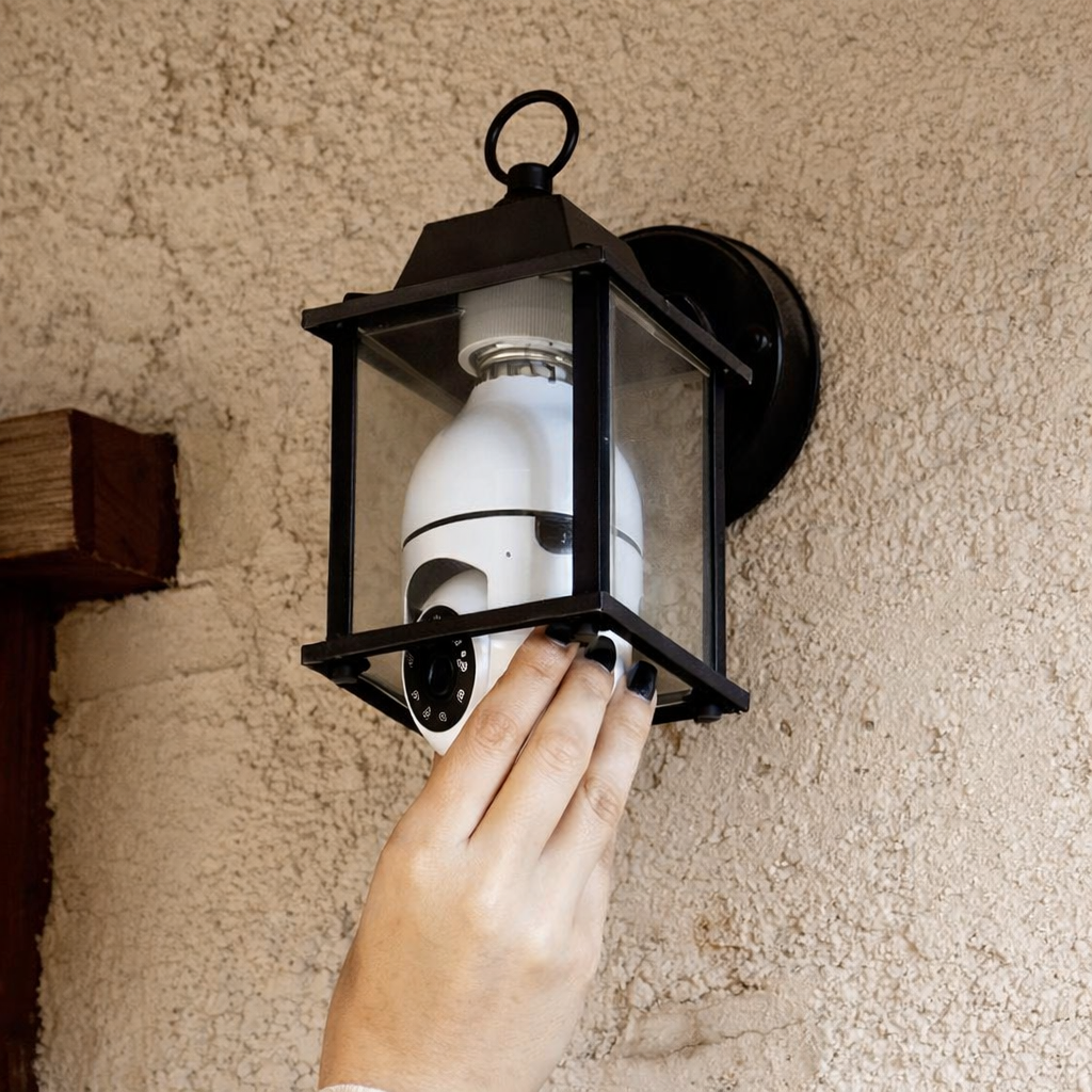 Security Camera Light Bulb Socket Mounted 360 Degree Indoor