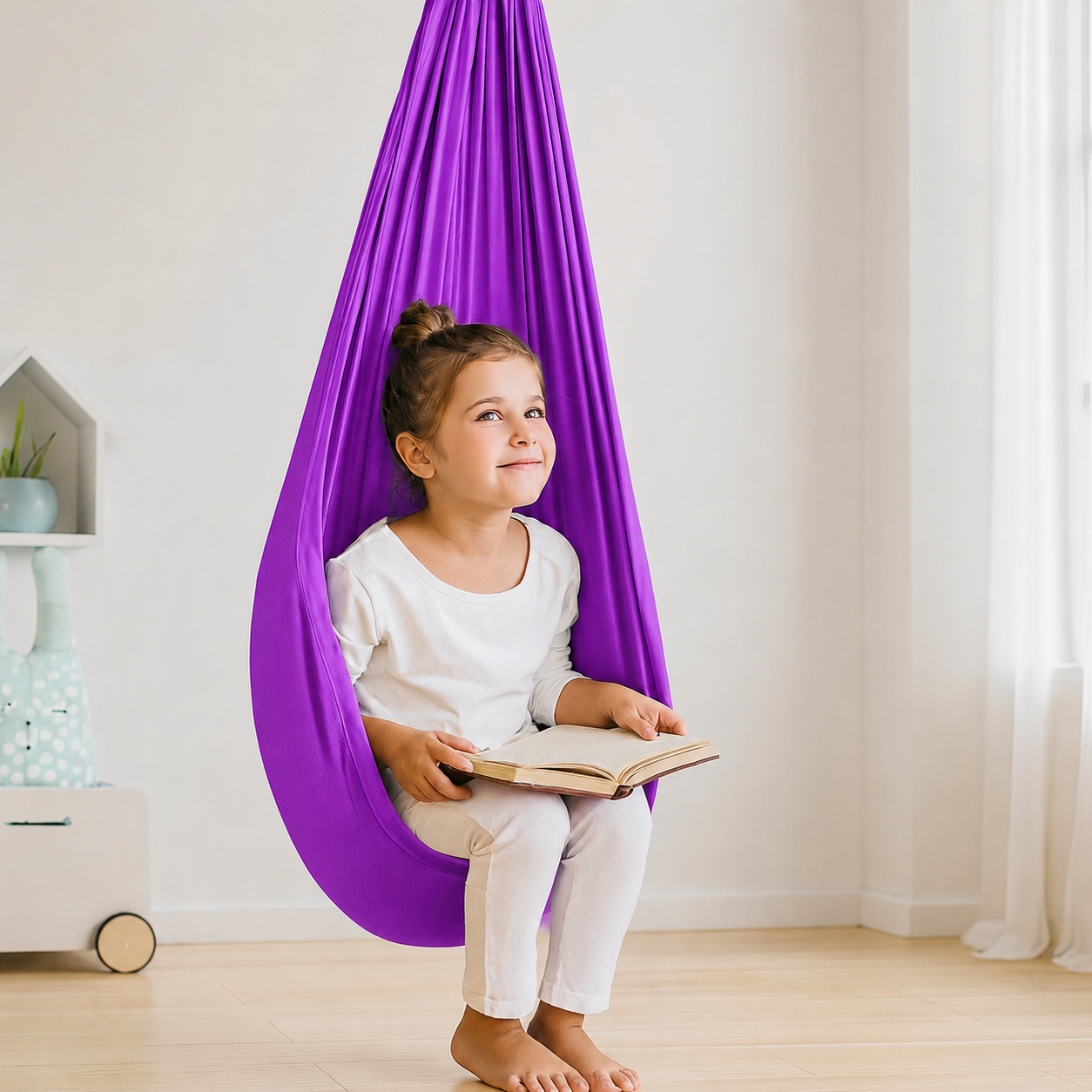 Columpio Sensorial Asiento Terapéutico de Algodón para Niños de Interior