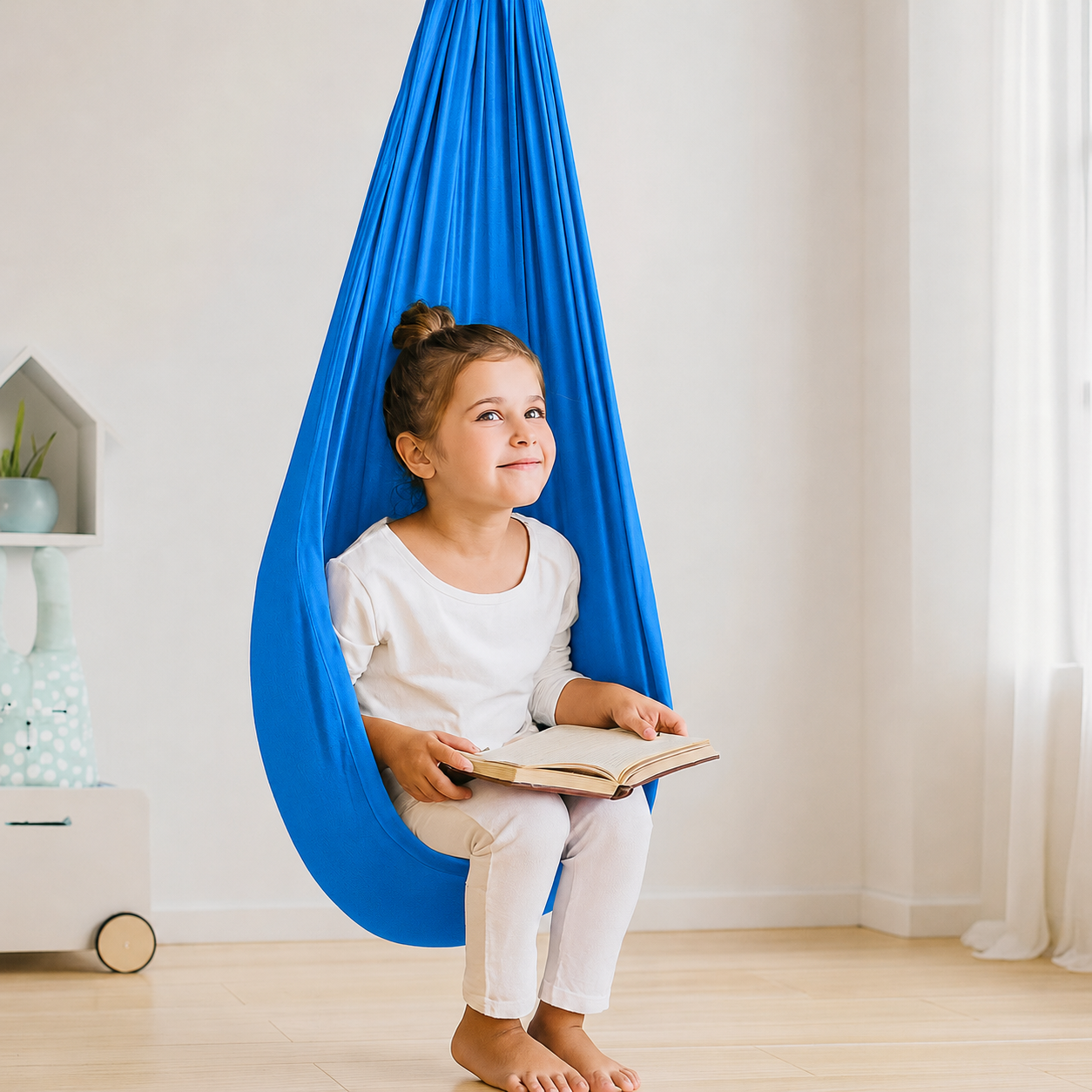 Columpio Sensorial Asiento Terapéutico de Algodón para Niños de Interior