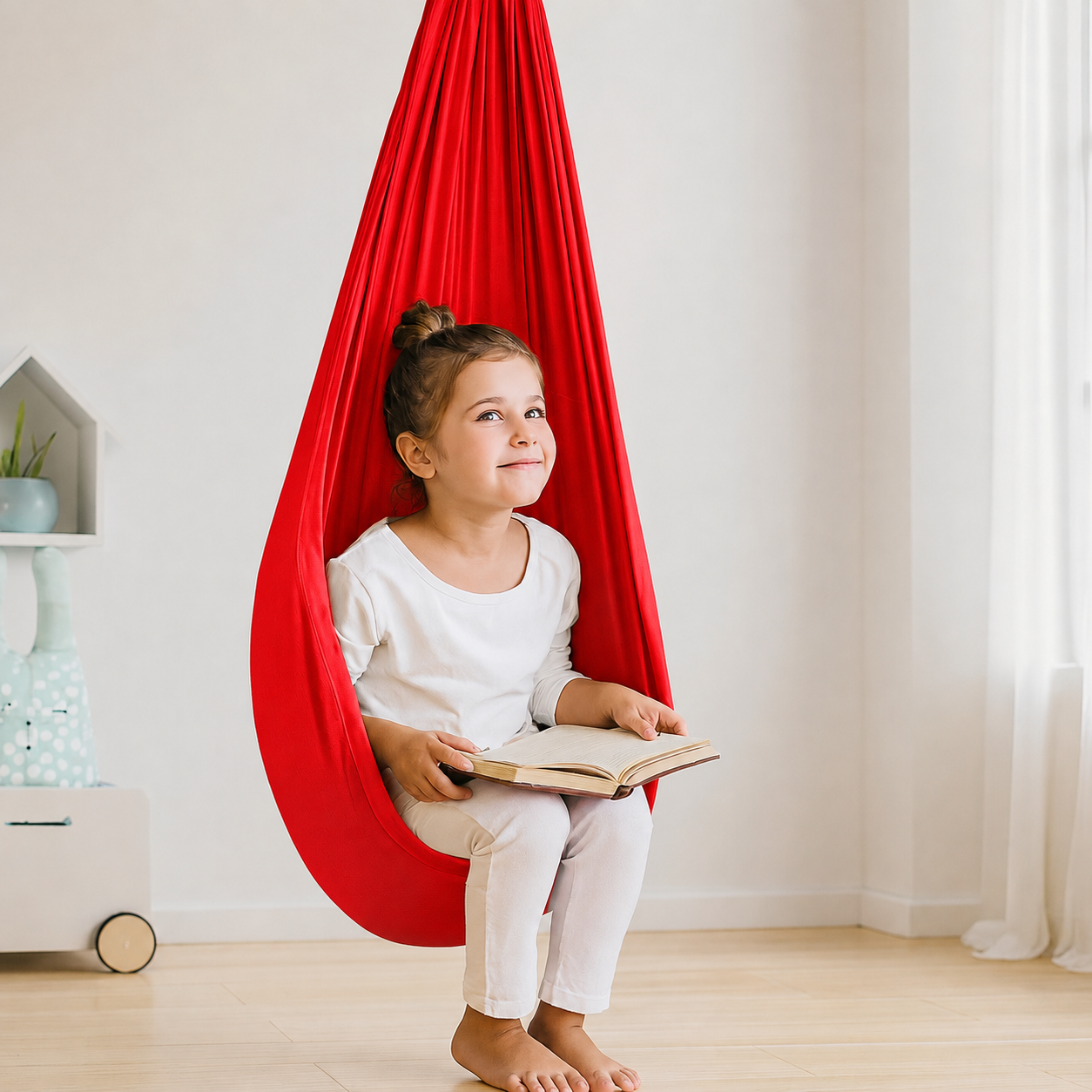Columpio Sensorial Asiento Terapéutico de Algodón para Niños de Interior