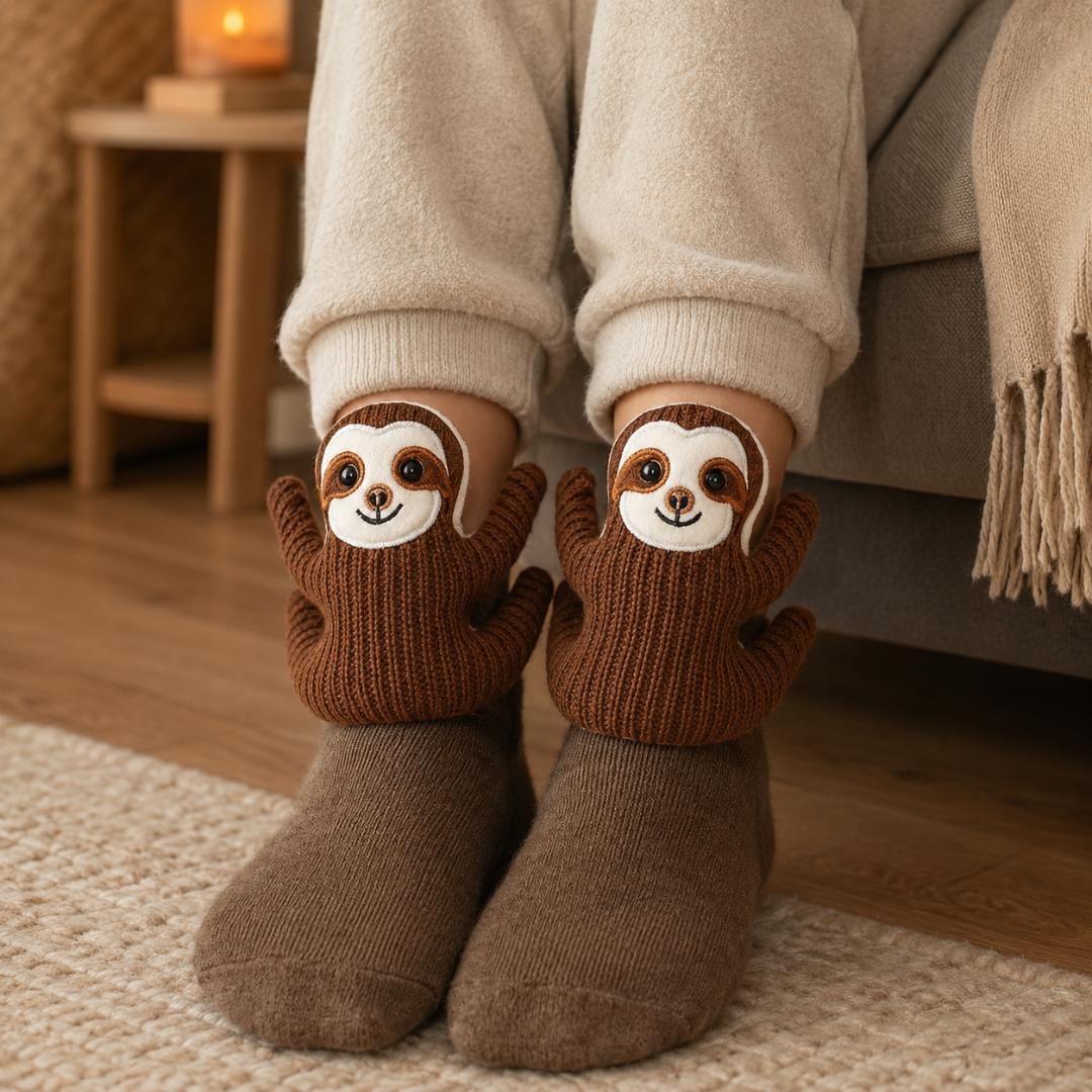 Hausschuhe Kuschelsocken Niedliche Tier Plüsch Warme Indoor-Bekleidung