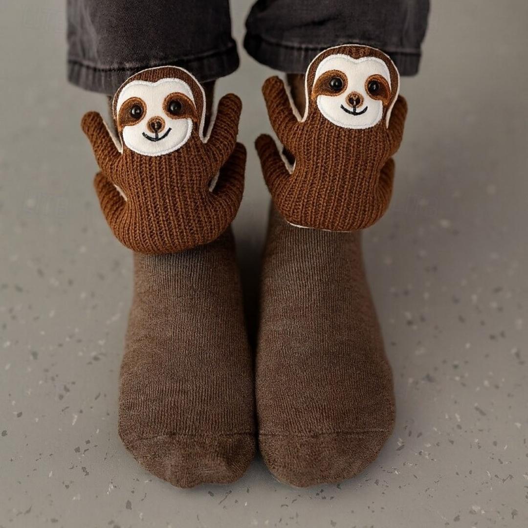 Hausschuhe Kuschelsocken Niedliche Tier Plüsch Warme Indoor-Bekleidung