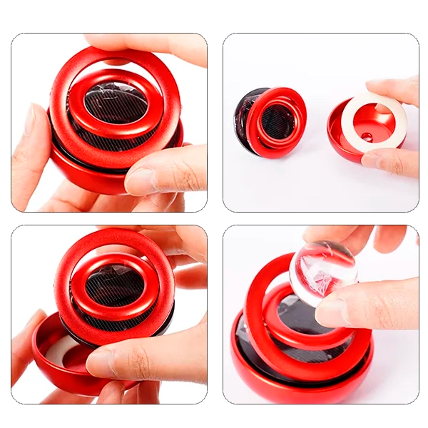 Car Air Freshener with Solar Rotating Design