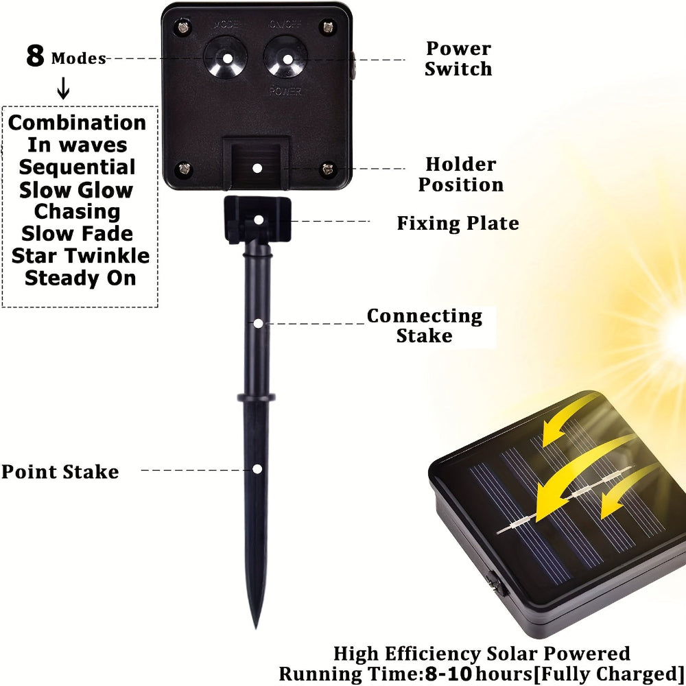 Solar Christmas Lights Outdoor Lights Color Changing Flame Path Set