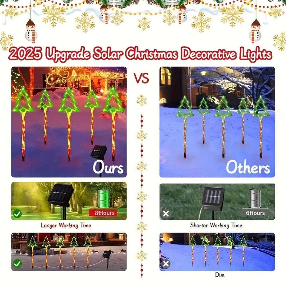 Solar Christmas Lights Outdoor Tree Pathway Stakes Garden Decor
