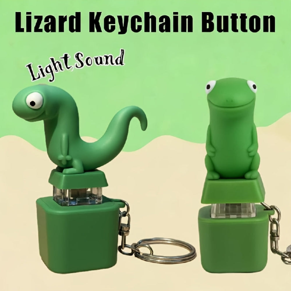 Sound Toy Lizard Keychain Lights Funny Animal Gift Kids Adults