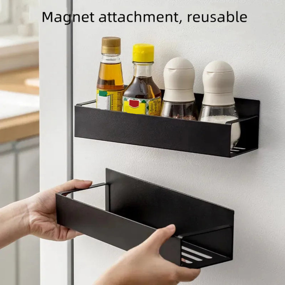 Spice Rack Magnetic Refrigerator Shelf Steel Organizer 3