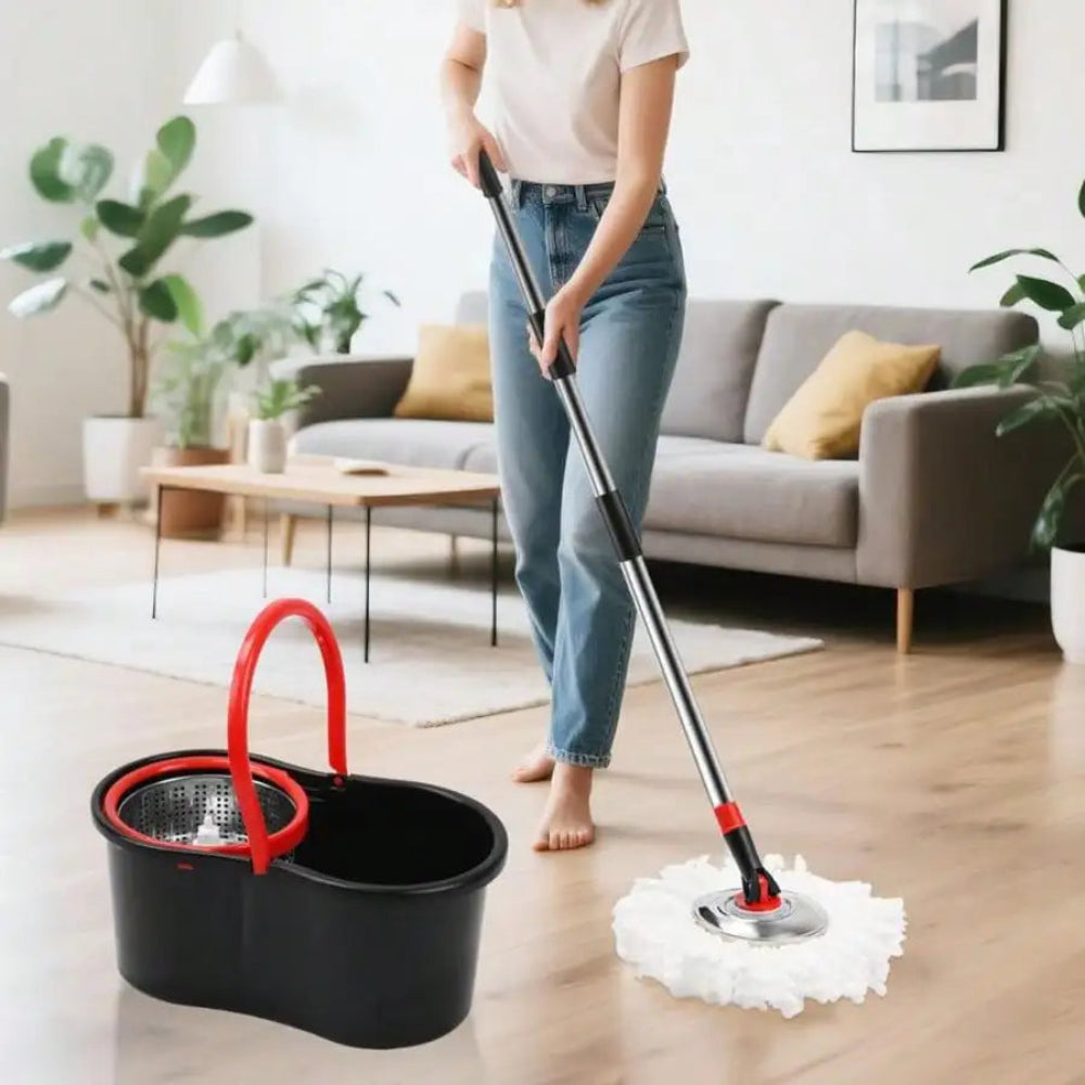 Spin Mop Bucket 360 Floor Cleaning System Wringer 2